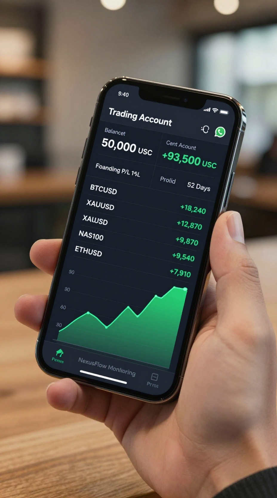 Screenshot MT5 mobile profit cent account